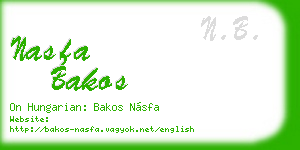 nasfa bakos business card